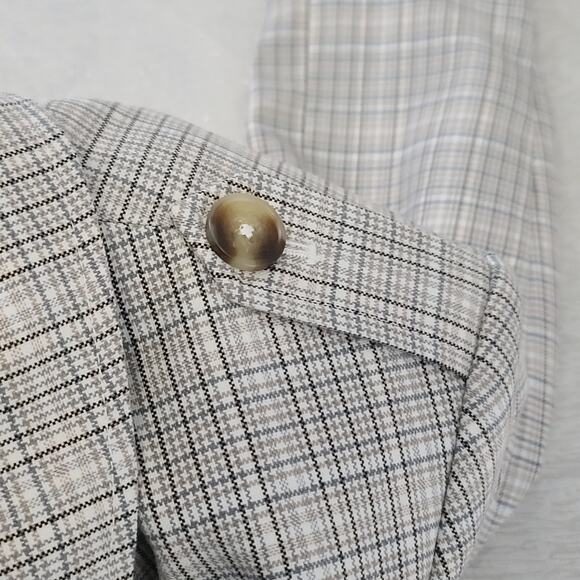 Calvin Klein Women's Plaid Double-Breasted Suit Cropped Set in Plaid Size 4 Twee - Picture 8 of 11